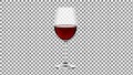 Wine Glass with Red Wine on Checkered Background Royalty Free Stock Photo
