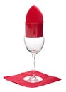 Wine glass and red paper serviettes, napkins Royalty Free Stock Photo