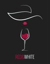 Wine glass red and white concept design background Royalty Free Stock Photo