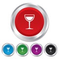 Wine glass sign icon. Alcohol drink symbol.