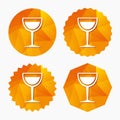 Wine glass sign icon. Alcohol drink symbol. Royalty Free Stock Photo