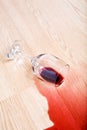 Wine glass spill on table Royalty Free Stock Photo