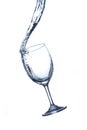 Wine glass with splash water