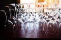 Wine glass on the table background / champagne glass for celebration party Royalty Free Stock Photo