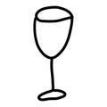 wine glass tableware holiday christmas doodle icon