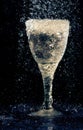 Wine glass under the rain Royalty Free Stock Photo