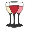 Wine glass. Vector concept in doodle and sketch style