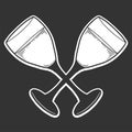 Wine glass. Vector concept in doodle and sketch style