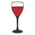 Wine glass. Vector concept in doodle and sketch style