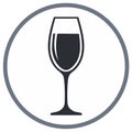 Wine glass vector icon. Minimalist flat design symbol for beverage, bar, and restaurant menu Royalty Free Stock Photo