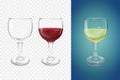 Wine glass vector illustration realistic crockery Royalty Free Stock Photo