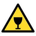 Wine Glass Warning Flat Icon Illustration