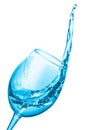 Wine glass with water inside, water wave