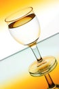 Wine glasses in backlight Royalty Free Stock Photo