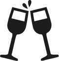 Wine glasses cheers icon