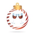 wine glasses in a christmas bauble. Vector illustration decorative design Royalty Free Stock Photo