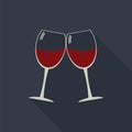 Wine glasses clink glasses icon