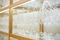 wine glasses on display in a store Royalty Free Stock Photo