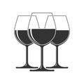 Wine in the wine glasses graphic sign Royalty Free Stock Photo