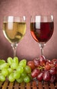 Wine glasses and grepes Royalty Free Stock Photo