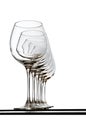 Wine glasses lined Royalty Free Stock Photo