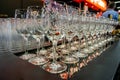 Wine glasses in reataurant at the Photokina Exhibition Royalty Free Stock Photo