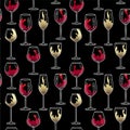 Wine Glasses Seamless Pattern