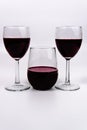 Wine and glasses stemmed stemless Royalty Free Stock Photo