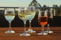 Wine Glasses at Sunset