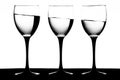 Wine glasses on a tilt Royalty Free Stock Photo