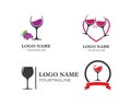 wine glasses toasting logo icon vector
