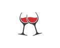 Wine Glasses Toasting Logo Icon Vector