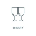 Wine glasses, winery vector line icon, linear concept, outline sign, symbol