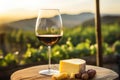 Wine and gourmet pleasures: cheese, grapes, and vines