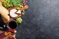 Wine, grape, cheese, sausages Royalty Free Stock Photo