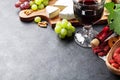 Wine, grape, cheese, sausages Royalty Free Stock Photo