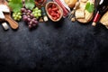 Wine, grape, cheese, sausages Royalty Free Stock Photo