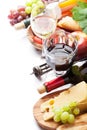 Wine, grape, cheese, sausages Royalty Free Stock Photo