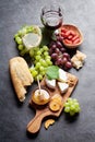 Wine, grape, cheese, sausages Royalty Free Stock Photo