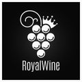 Wine grape vintage logo on black background Royalty Free Stock Photo