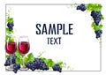 Wine and grapes realistic vector still life