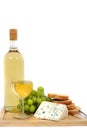 Wine, grapes, cheese and bread Royalty Free Stock Photo