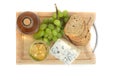 Wine, grapes, cheese and bread Royalty Free Stock Photo