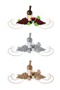 Wine and grapes decoration Royalty Free Stock Photo
