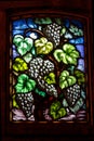 Wine Grapes Glass Window