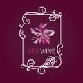 Wine grapes label background
