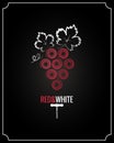 Wine grapes red and white on black background Royalty Free Stock Photo