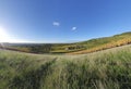 Wine growing area and natural landscapes with colorful vines in autumn around Stuttgart in Baden Wuerttemberg