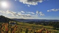 Wine growing area and natural landscapes with colorful vines in autumn around Stuttgart in Baden Wuerttemberg