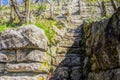 Old natural stone stairs in the vineyard Royalty Free Stock Photo